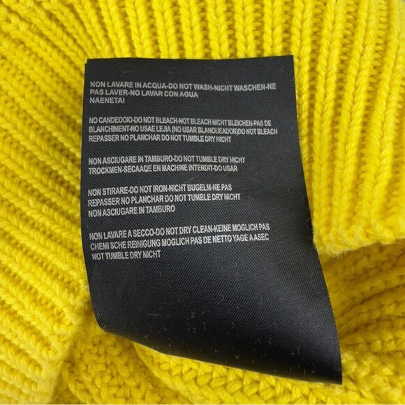 Balenciaga Paris Yellow V Neck Oversized Heavy Knit Sweater Men's Size XS/34 EU - Picture 6 of 16